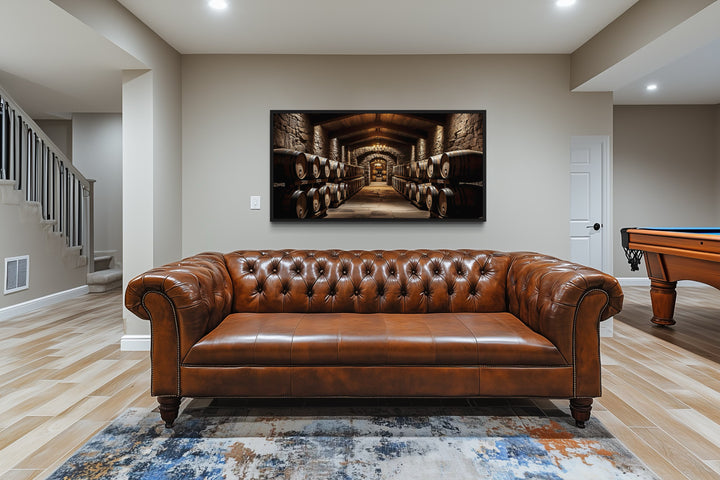 Whiskey Cellar Vintage Painting Framed Bar Canvas Wall Art