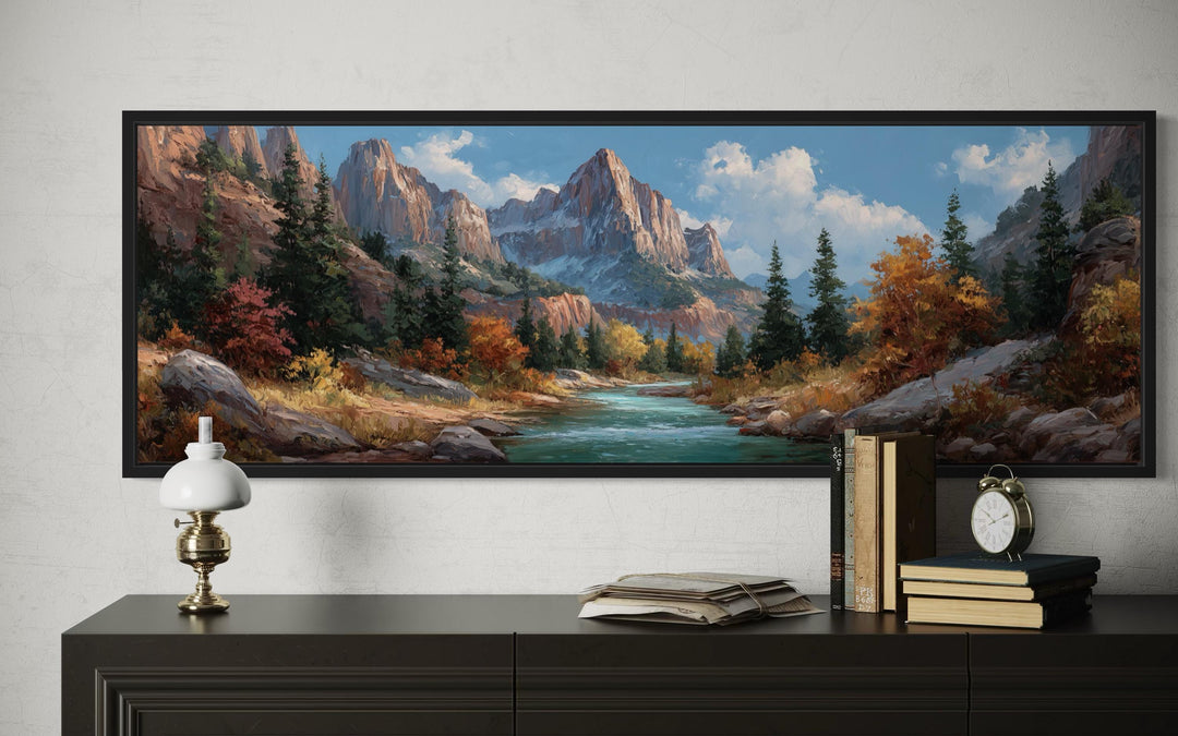 Zion National Park Long Horizontal Utah Landscape Canvas Wall Art