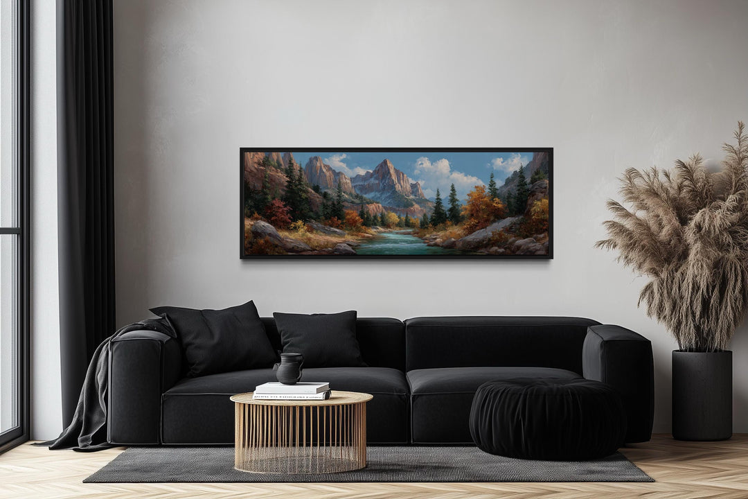 Zion National Park Long Horizontal Utah Landscape Canvas Wall Art