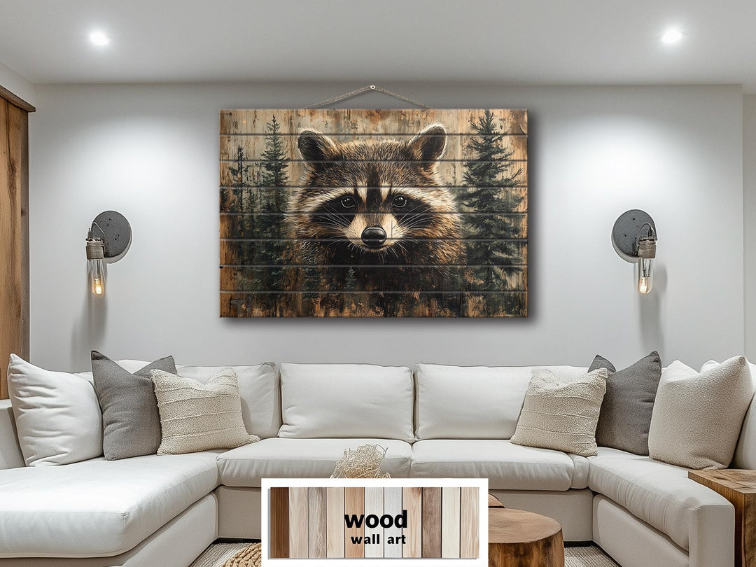 raccoon wall art