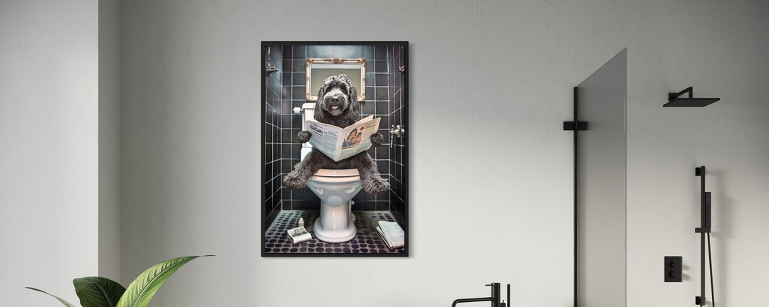 Dogs On Toilet Wall Art