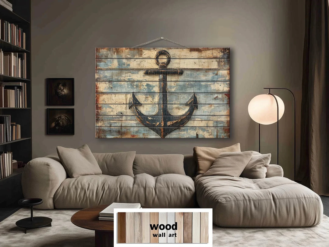Man Cave Wood Wall Art – Rustic Masculine Decor Printed on Real Wood Planks