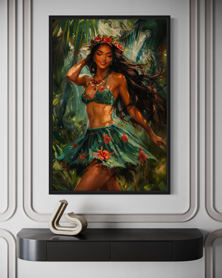 Hula Girl Dancing wall decor close up