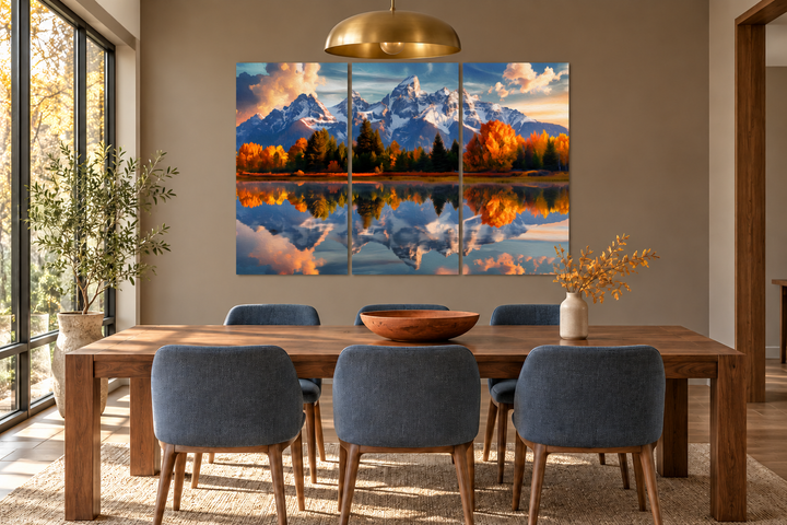 Décoration murale à panneaux multiples en 5 pièces représentant les montagnes Grand Teton