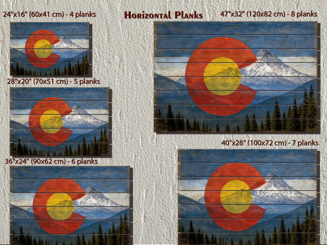 Colorado Flag And Rockies Mashup Distressed Wood Wall Art