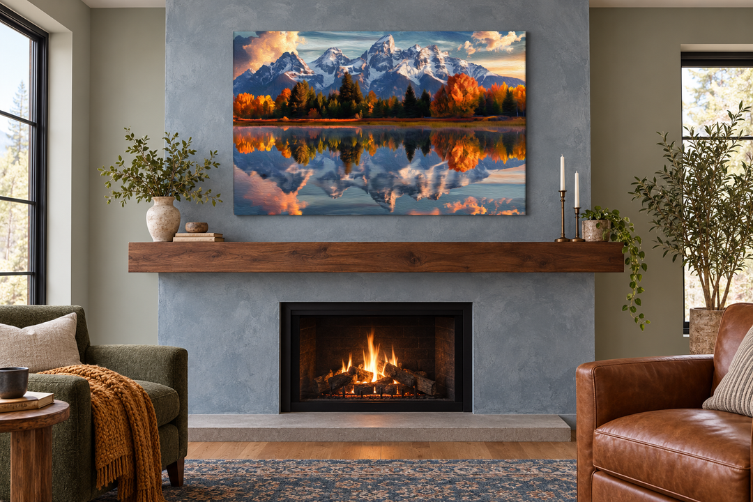 Décoration murale à panneaux multiples en 5 pièces représentant les montagnes Grand Teton