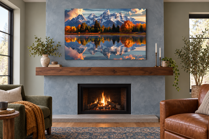 Décoration murale à panneaux multiples en 5 pièces représentant les montagnes Grand Teton
