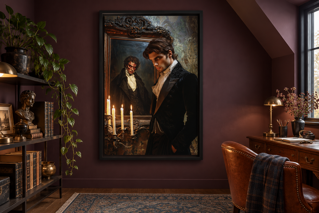 The Picture of Dorian Gray Framed Canvas Wall Art for Library Decor