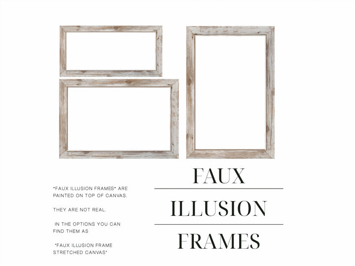a picture frame with the words faux illusion frames