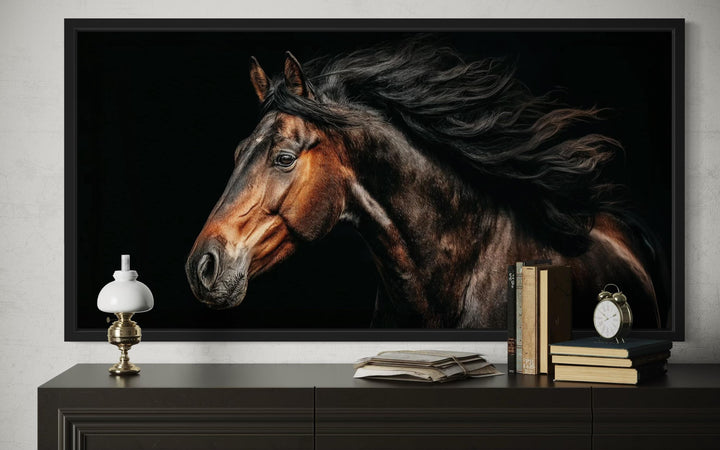 Brown Horse Extra Large Framed Canvas Wall Art