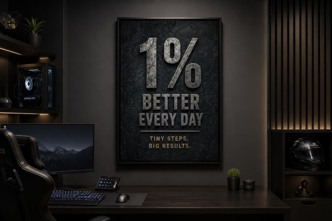 Décoration Murale Motivationnelle 1% Meilleur Chaque Jour - Décoration Murale Salle de Sport