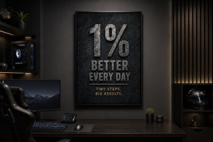 Décoration Murale Motivationnelle 1% Meilleur Chaque Jour - Décoration Murale Salle de Sport