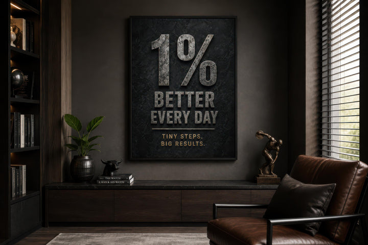 Décoration Murale Motivationnelle 1% Meilleur Chaque Jour - Décoration Murale Salle de Sport