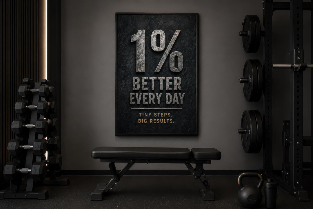 Décoration Murale Motivationnelle 1% Meilleur Chaque Jour - Décoration Murale Salle de Sport
