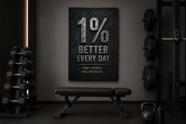Décoration Murale Motivationnelle 1% Meilleur Chaque Jour - Décoration Murale Salle de Sport