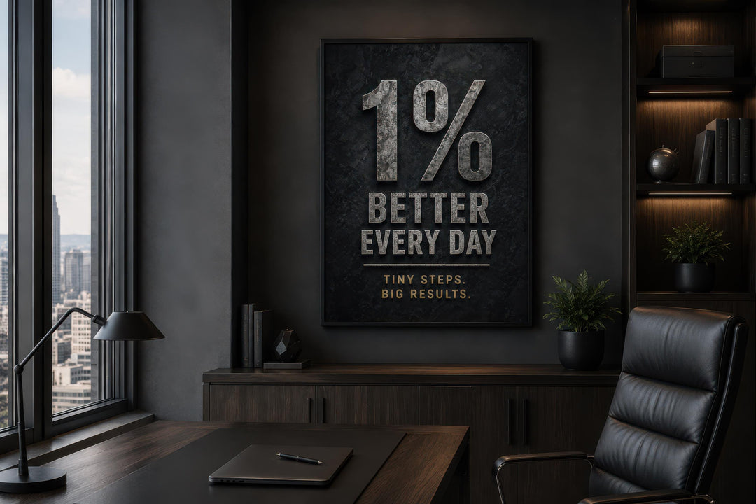 Décoration Murale Motivationnelle 1% Meilleur Chaque Jour - Décoration Murale Salle de Sport