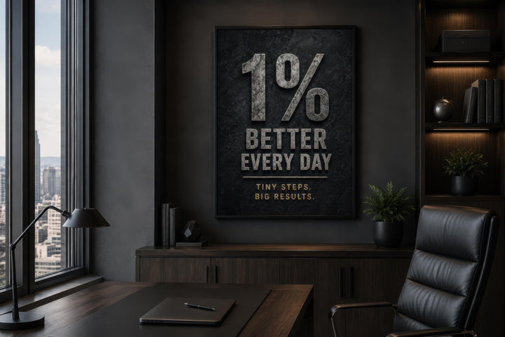 Décoration Murale Motivationnelle 1% Meilleur Chaque Jour - Décoration Murale Salle de Sport