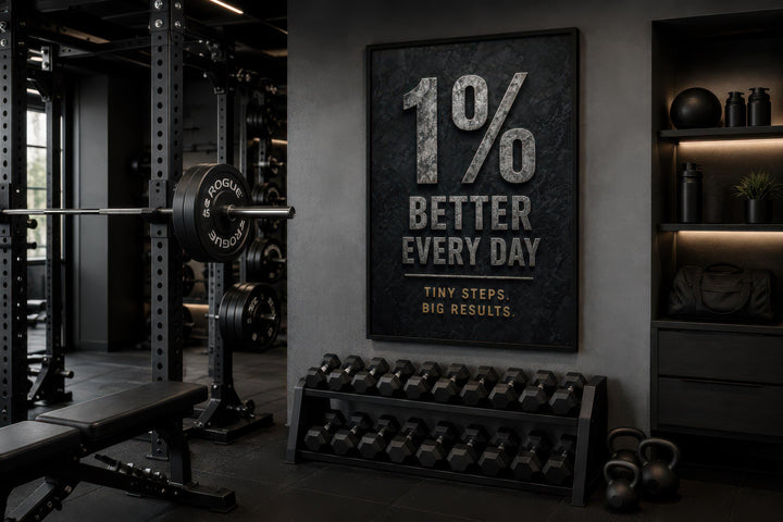 Décoration Murale Motivationnelle 1% Meilleur Chaque Jour - Décoration Murale Salle de Sport