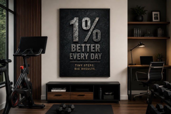 Décoration Murale Motivationnelle 1% Meilleur Chaque Jour - Décoration Murale Salle de Sport