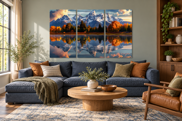 Décoration murale à panneaux multiples en 5 pièces représentant les montagnes Grand Teton