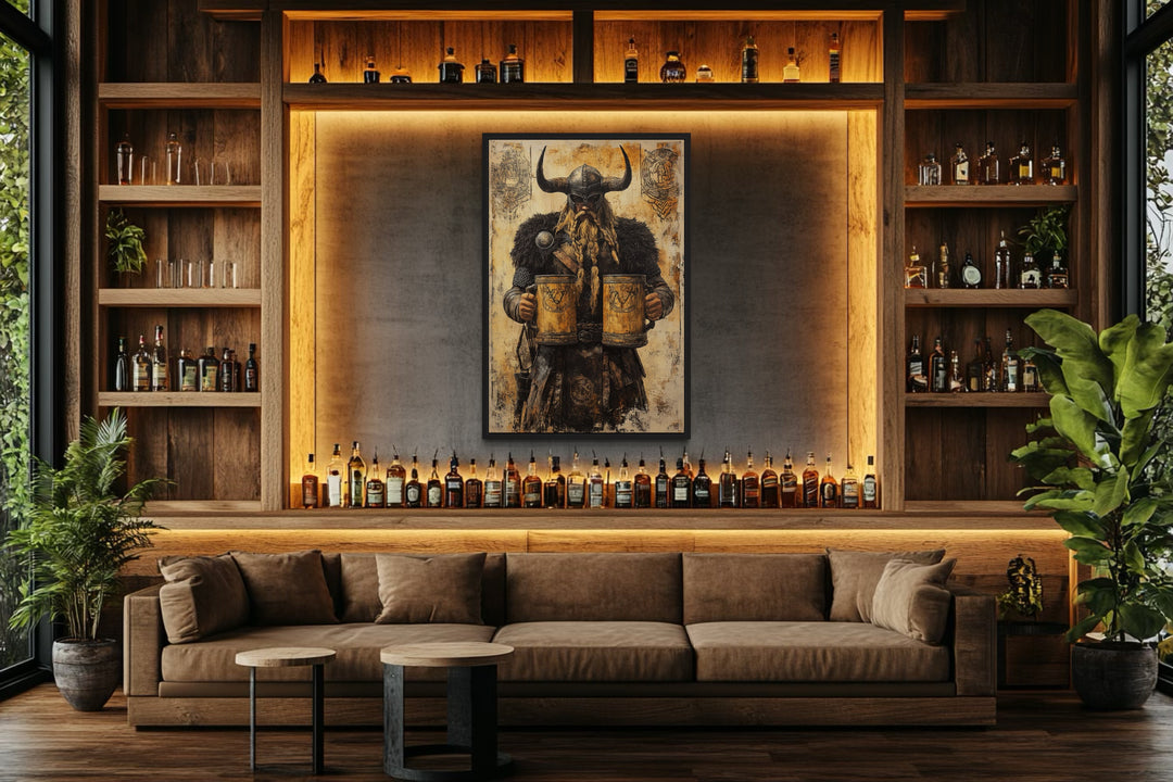 Viking With Beer Man Cave Bar Area Wall Decor in the bar