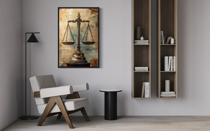 Scales Of Justice Legal Office Framed Canvas Wall Decor in law firm