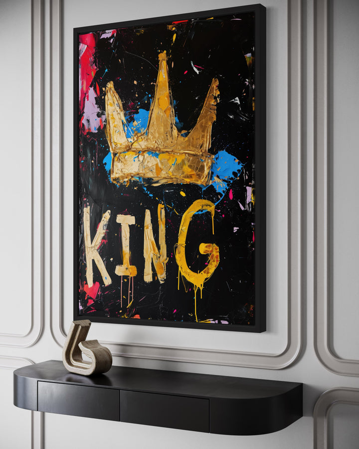 King Graffiti Wall Art - Crown Canvas Print side view