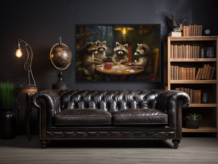 Wall Art For Men - Raccoons Playing Poker