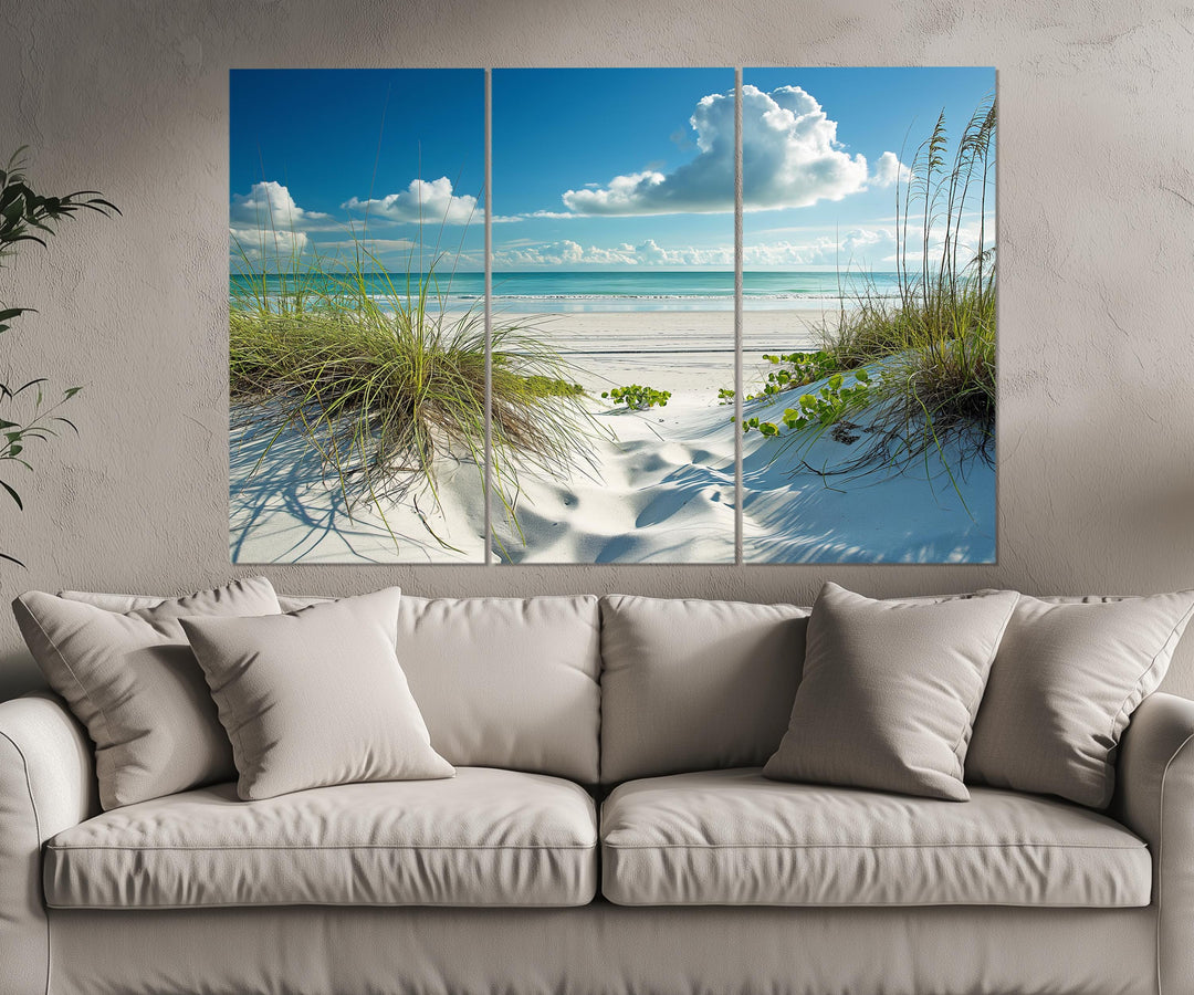 5 Piece Beach Dunes Multi-Panel Coastal Canvas Wall Art