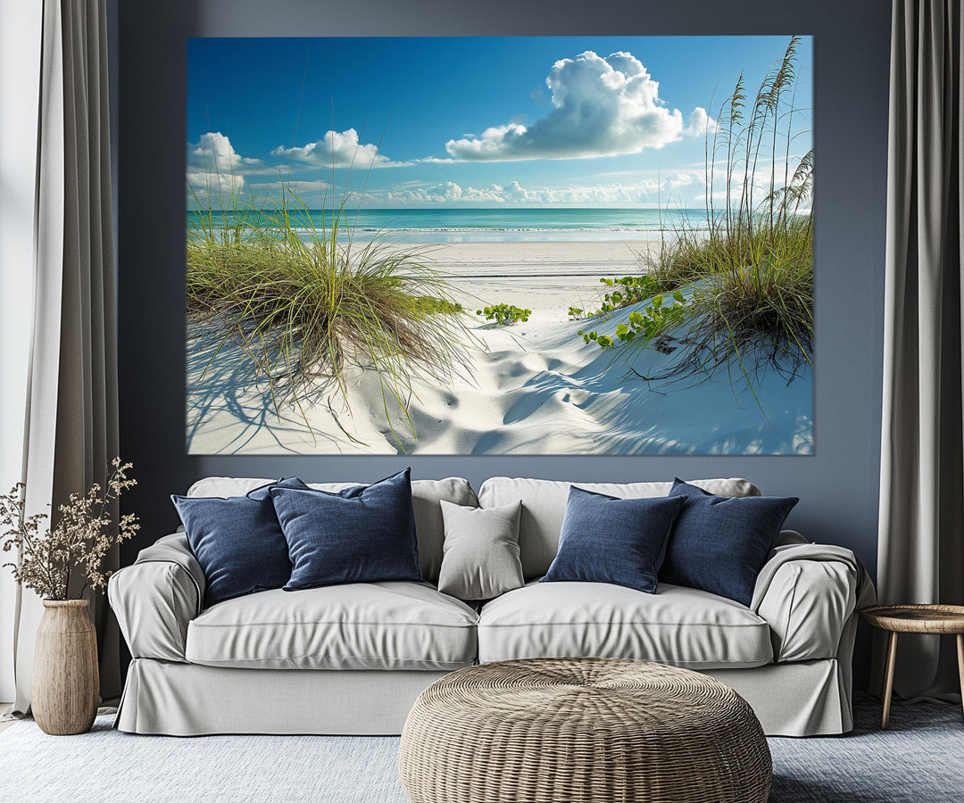 5 Piece Beach Dunes Multi-Panel Coastal Canvas Wall Art