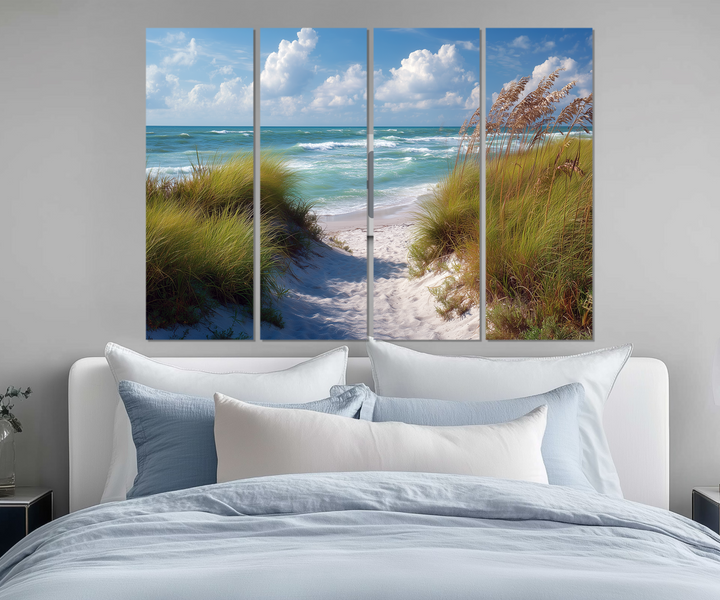5 Piece Beach Dunes Multi-Panel Coastal Canvas Wall Art