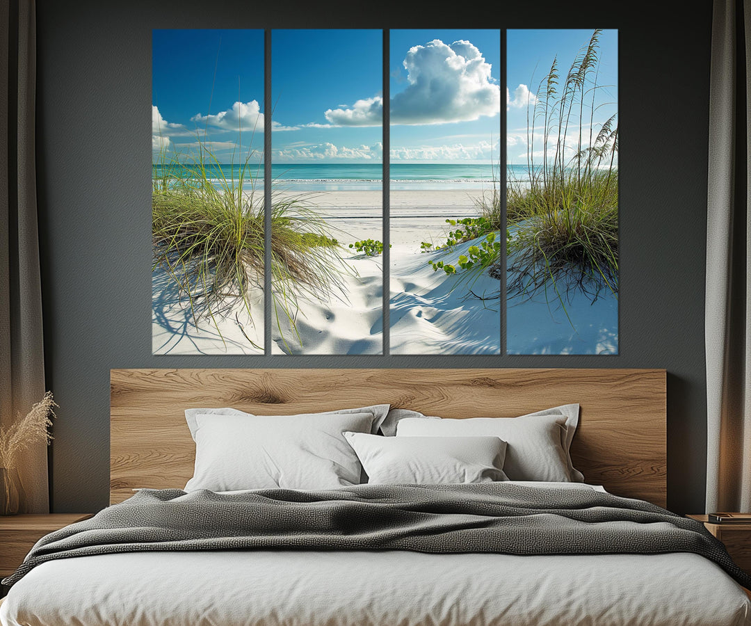 5 Piece Beach Dunes Multi-Panel Coastal Canvas Wall Art