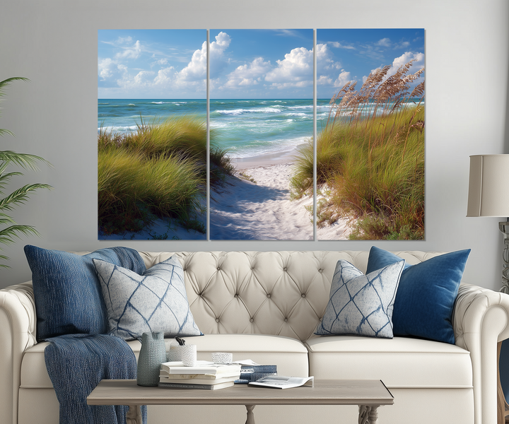 5 Piece Beach Dunes Multi-Panel Coastal Canvas Wall Art