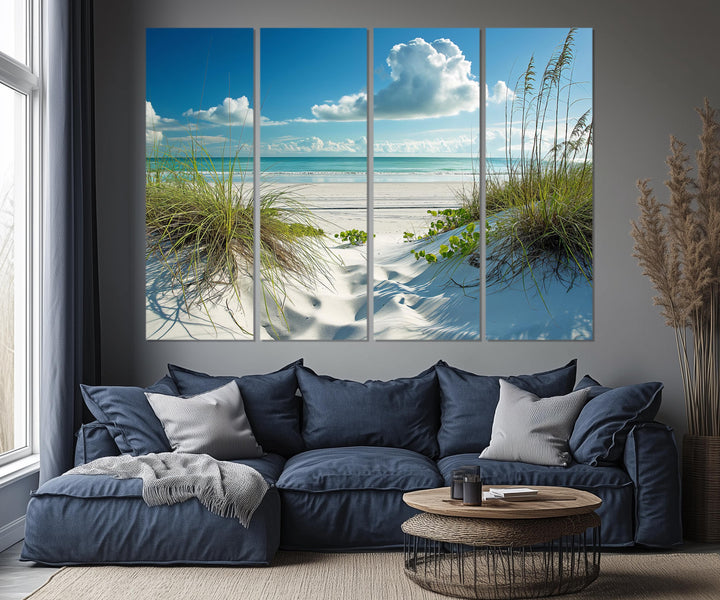 5 Piece Beach Dunes Multi-Panel Coastal Canvas Wall Art