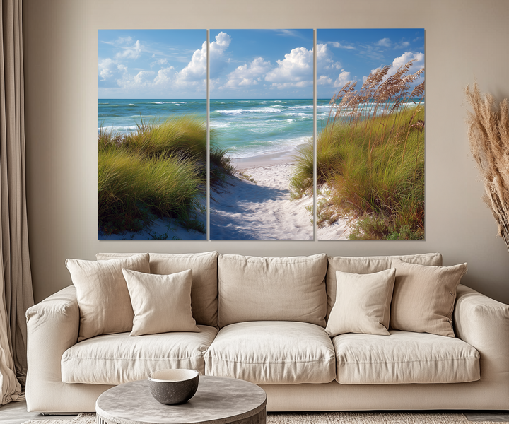 5 Piece Beach Dunes Multi-Panel Coastal Canvas Wall Art