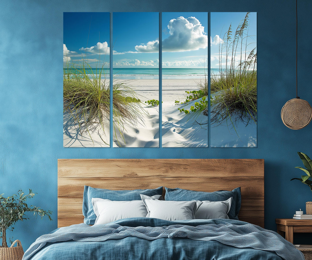 5 Piece Beach Dunes Multi-Panel Coastal Canvas Wall Art