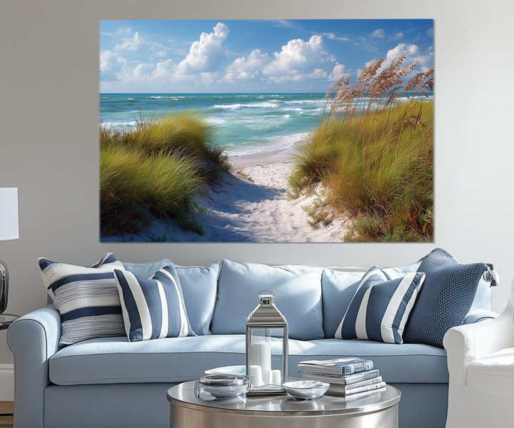 5 Piece Beach Dunes Multi-Panel Coastal Canvas Wall Art