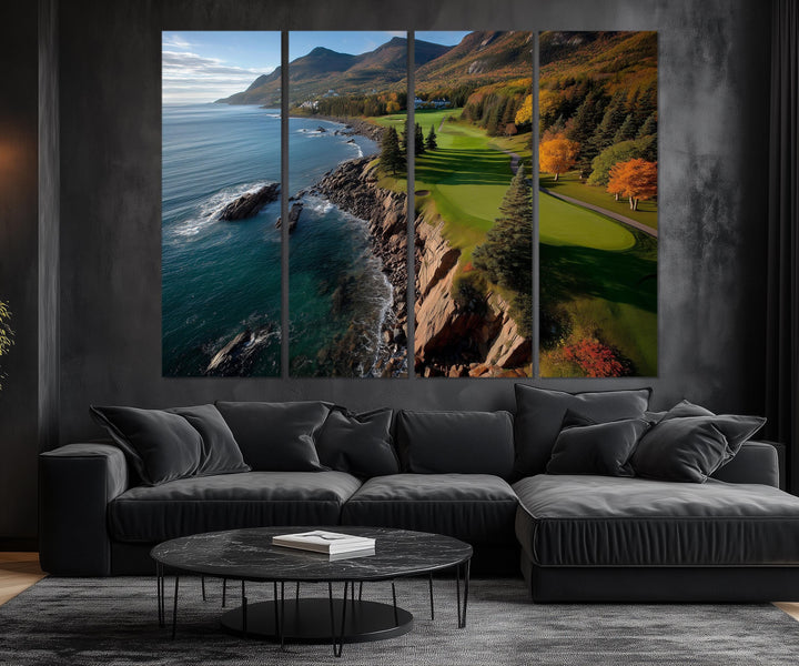 5 Piece Golf Course With Ocean Cliffs View Extra Large Wall Art