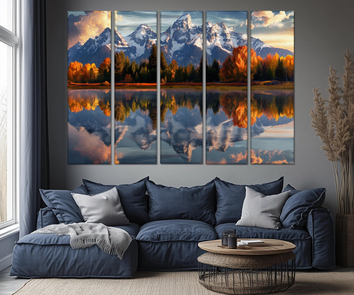 5 Piece Grand Teton Mountains Multi-Panel Wall Art