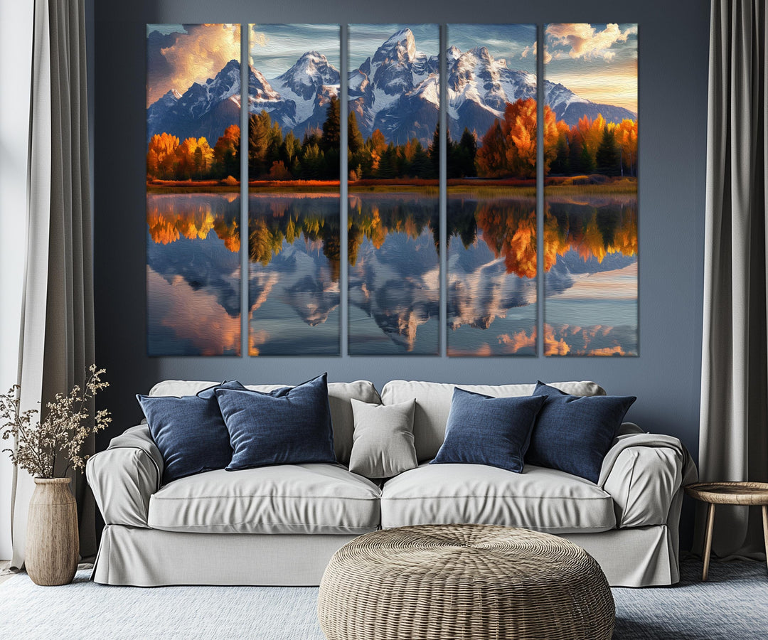 5 Piece Grand Teton Mountains Multi-Panel Wall Art