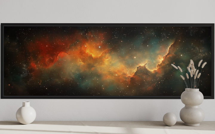 Galaxy Universe Long Narrow Canvas Wall Art close up