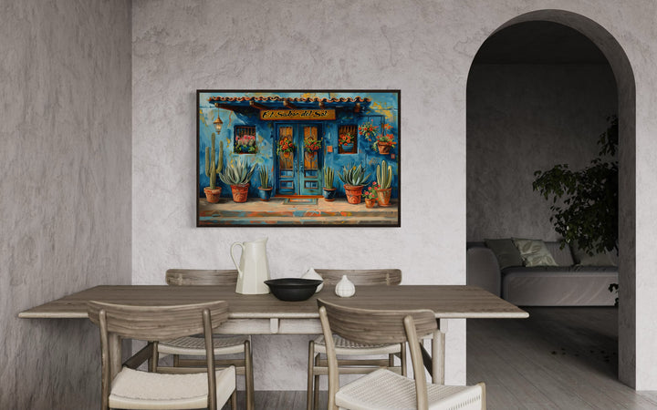 Mexican Restaurant Door Framed Canvas Wall Art For Dining Room