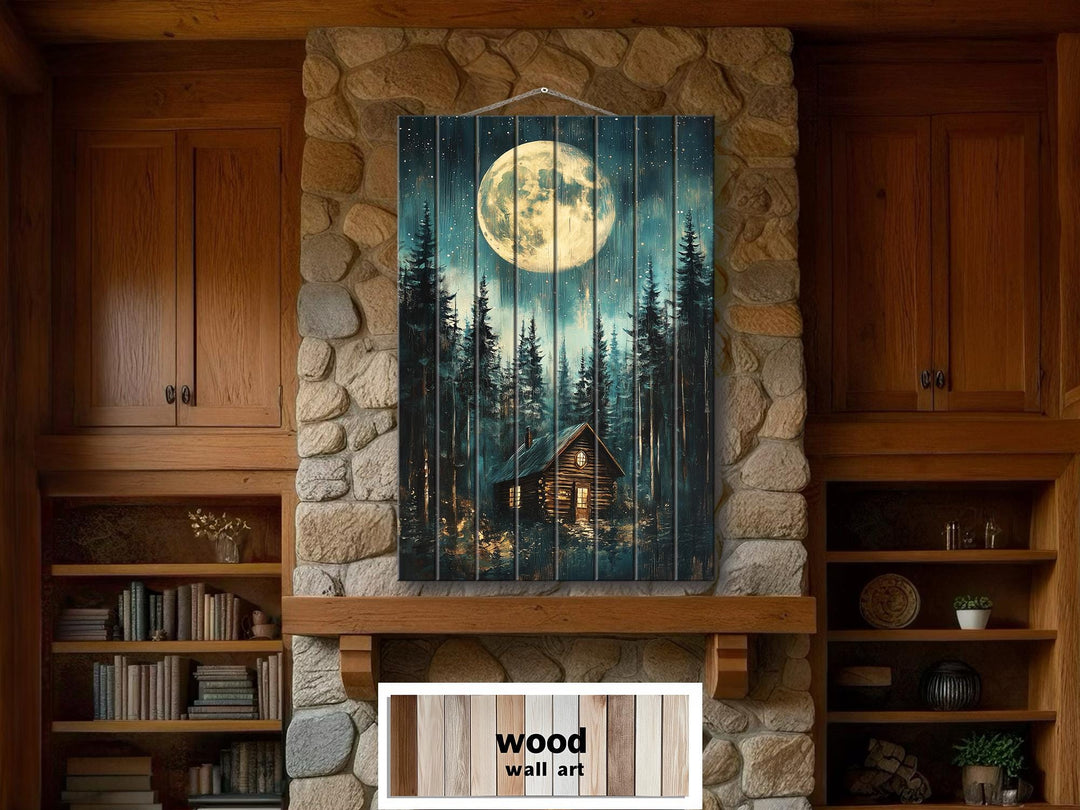 Cabin In The Woods Distressed Wood Wall Art