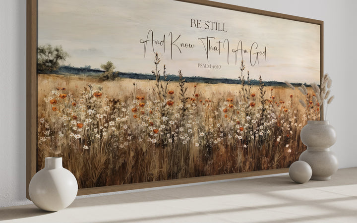 Be Still And Know That I Am God Scripture Canvas Wall Art side view