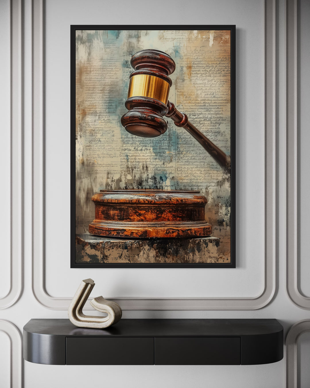 Judge's Gavel wall art close up