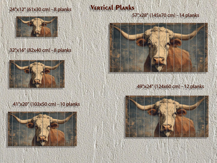Longhorn Bull Wall Art - Rustic Wood Decor | Western Farmhouse Artwork