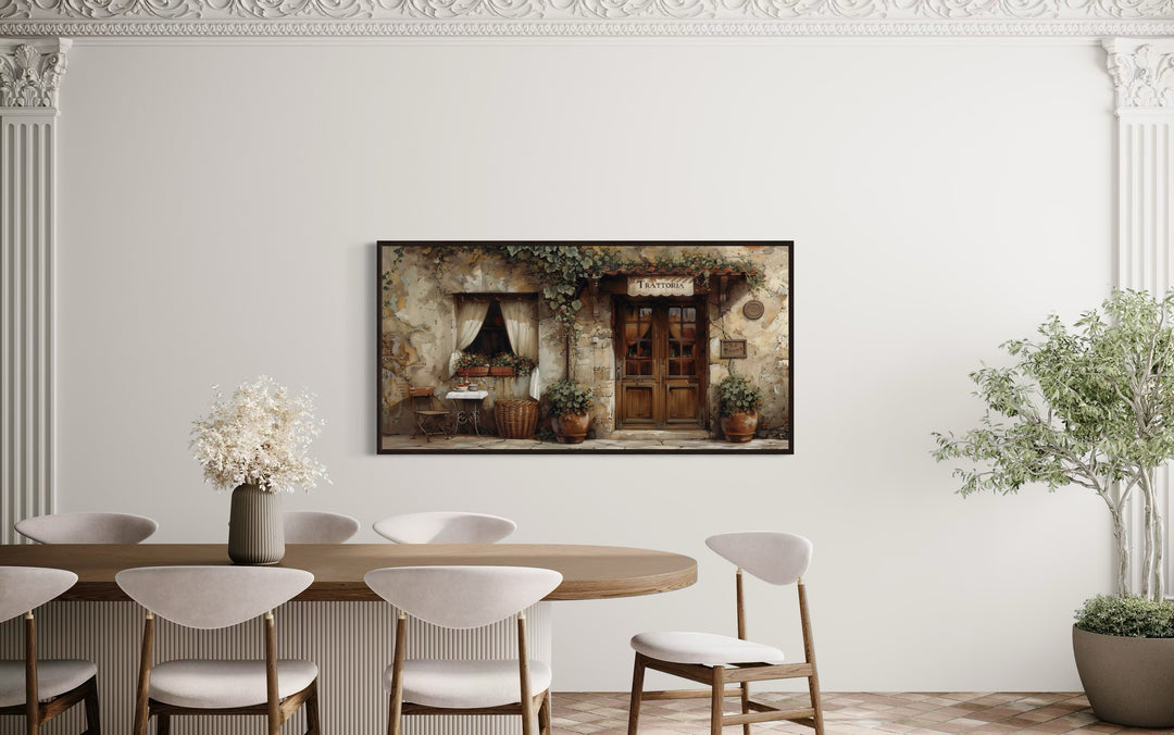 Dining Room Wall Art - Old Italian Restaurant Trattoria Door Painting in dining room