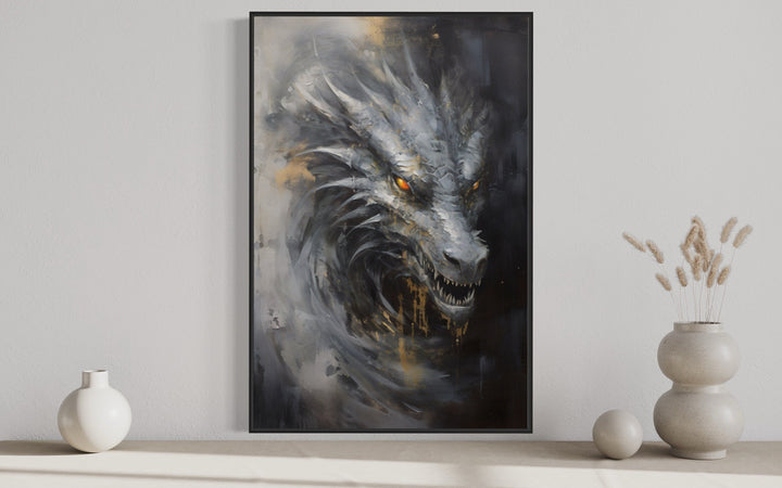 Abstract Dragon Framed Canvas Wall Art