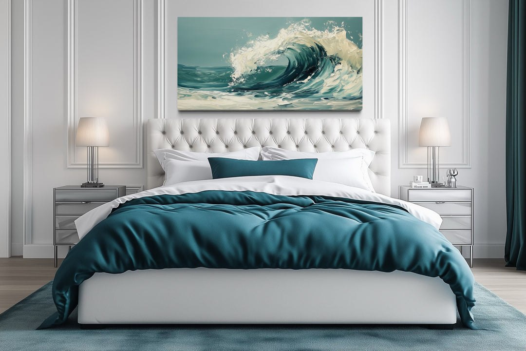 Abstract Ocean Wave Framed Canvas Wall Art