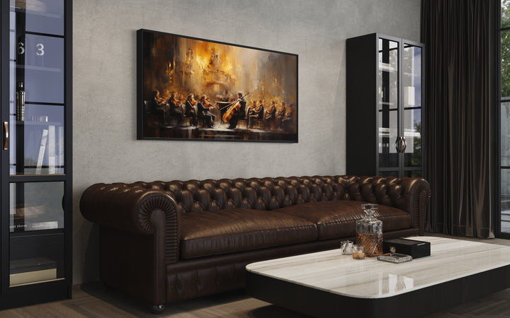 Abstract Orchestra Classical Music Framed Canvas Wall Art